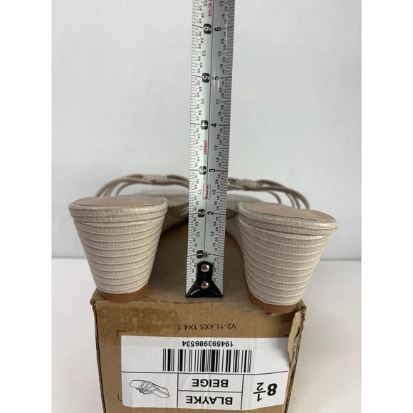 Journee Collection Womens Blayke Beige Strappy Square Toe Wedge Sandals Sz 8.5M - Picture 3 of 6